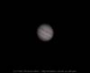 � P. Wienerroither; Jupiter am 17.1.2001. Intes MK-67, Barlow, umgebaute WebCam. Am Computer nachbearbeitet (13 Einzelbilder addiert, Kontrastanhebung und gesch�rft). Das Foto w�re nicht weiter aufregend, wenn es nicht DURCH WOLKEN fotografiert worden w�re.